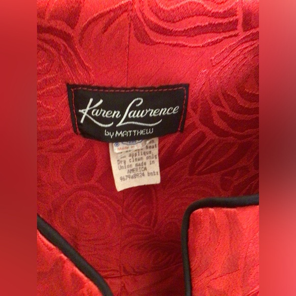 Vintage Karen Lawrence by Matthew red black blazer jacket size 14 - Picture 4 of 7